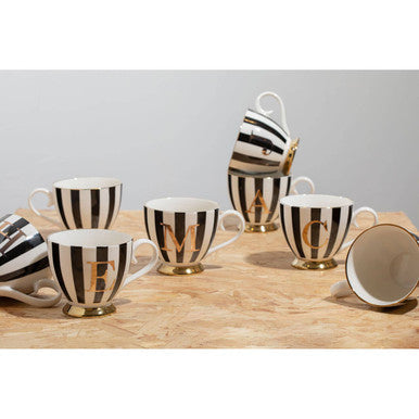 Duchess Black and White A Monogram Mug