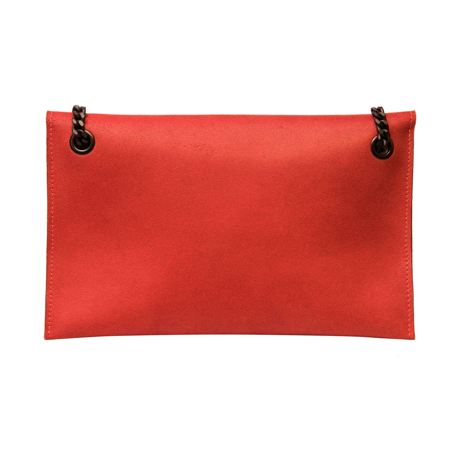 Red Leather Shoulder Bag with Chain Strap – Versatile & Handmade by RR at brixbailey.com