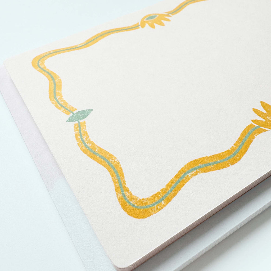 Set of 12 Notecards and Envelopes in Yellow and Green