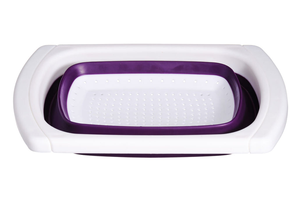 Purple Over Sink Collapsible Colander
