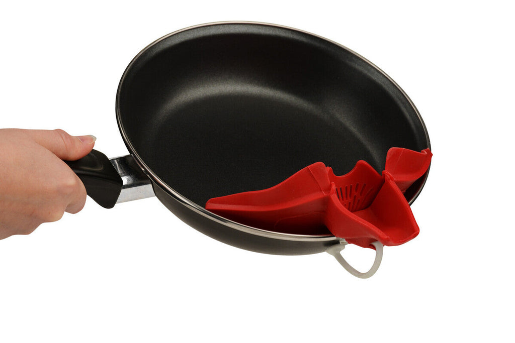 Red Silicone Pouring Spout for Pots and Pans