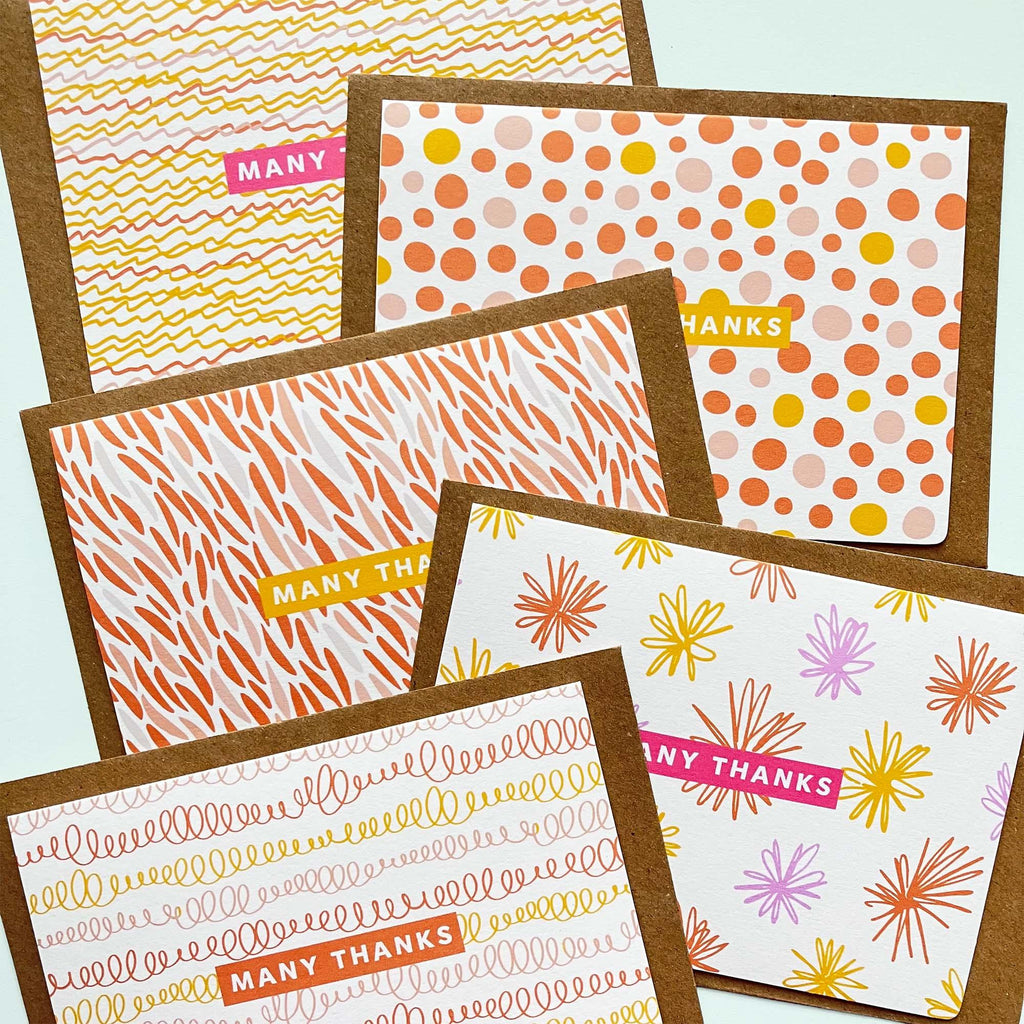 Pastel Thank You Cards Bundle of 5