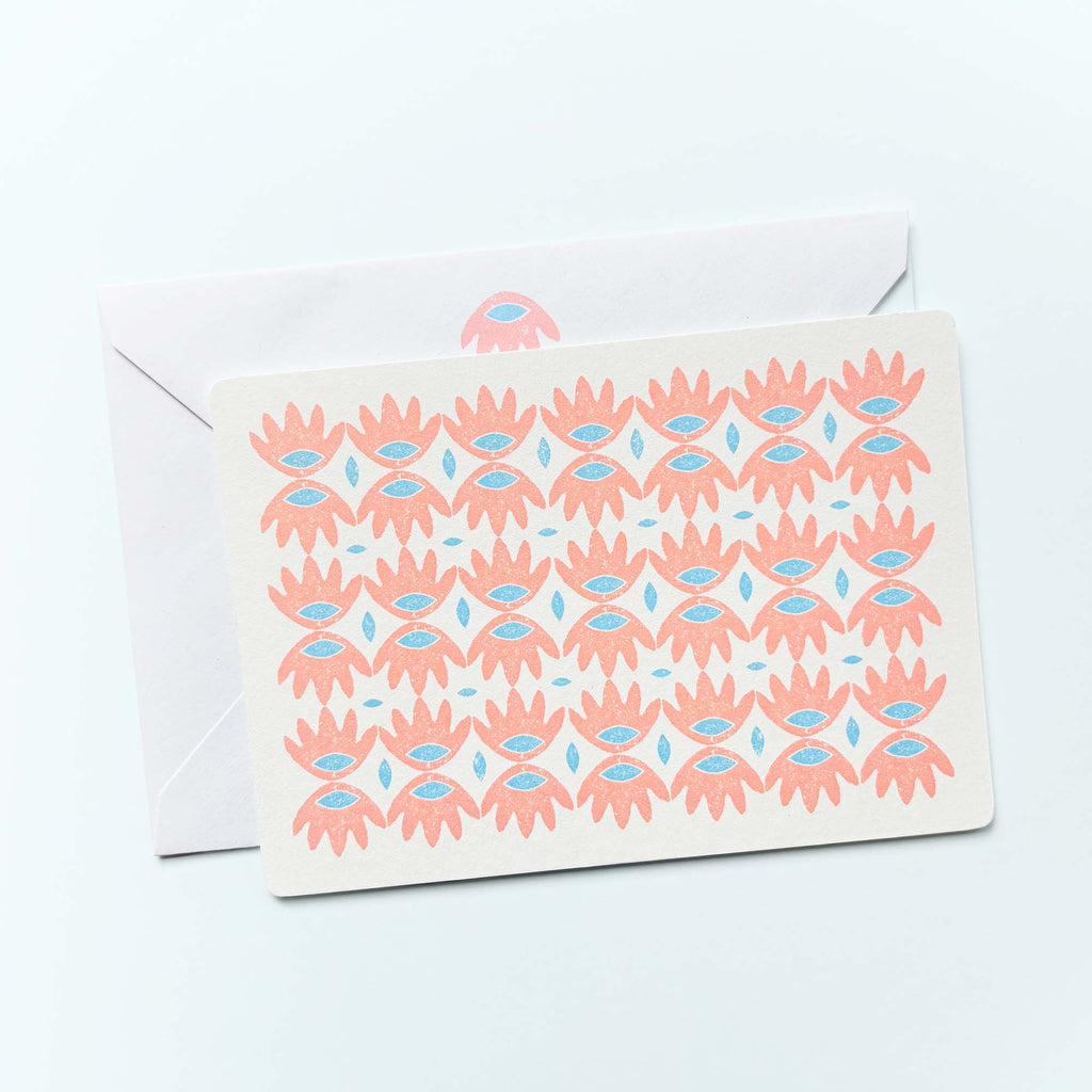 Set of 12 Notecards and Envelopes in Pink and Blue