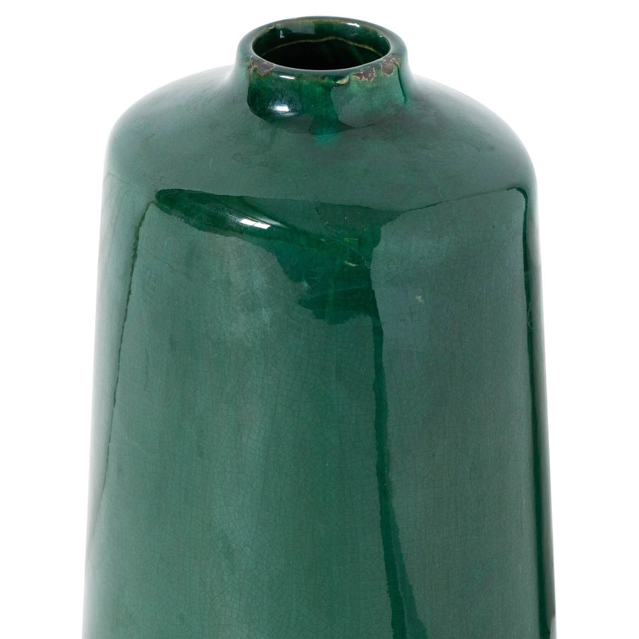 Emerald green ceramic vase with handcrafted glaze, elegant home decor centerpiece for modern or traditional interiors by Sostter at brixbailey.com