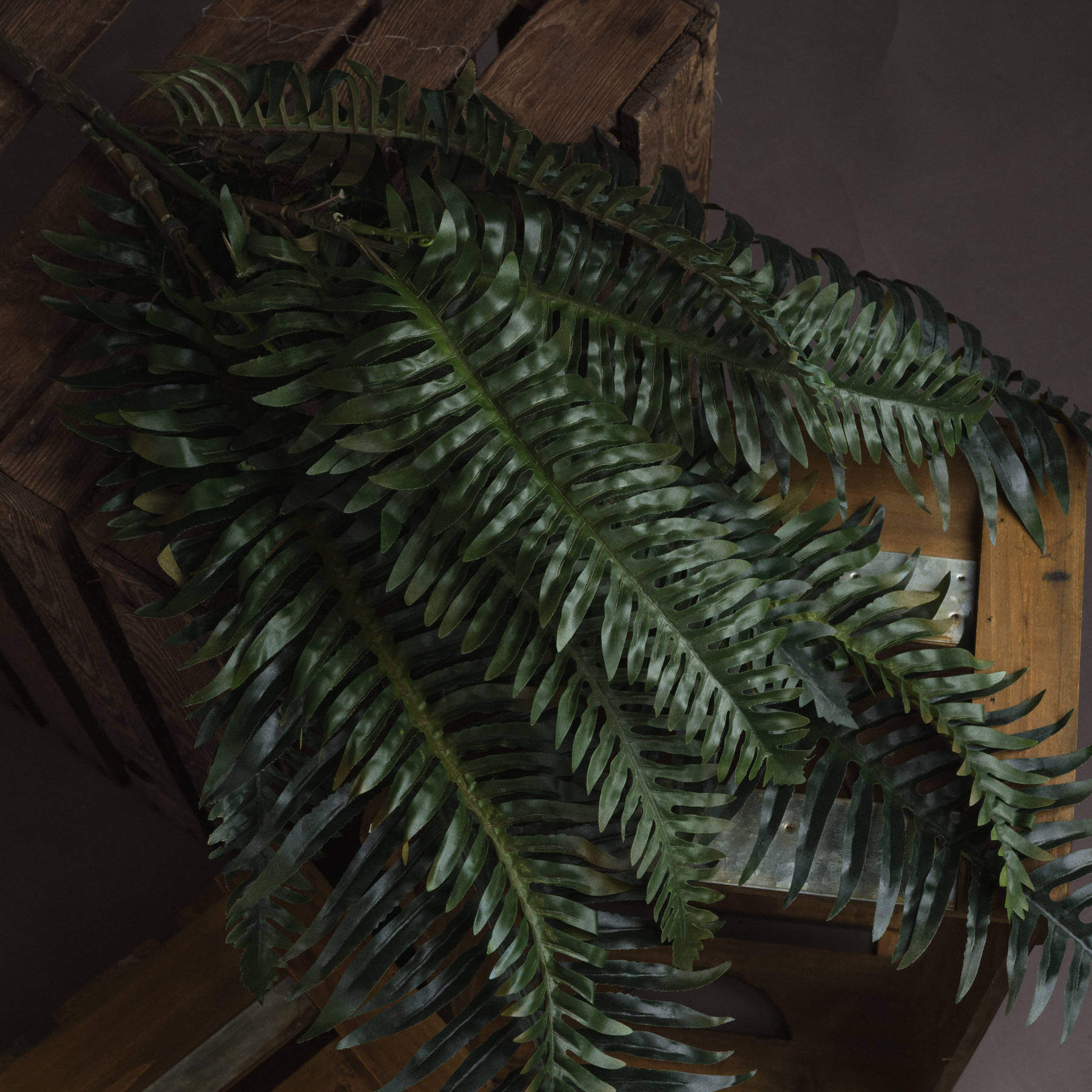 Lifelike artificial fern bunch with cascading green foliage, UV-resistant plastic fronds, and natural movement - 60cm tall by Sostter at brixbailey.com