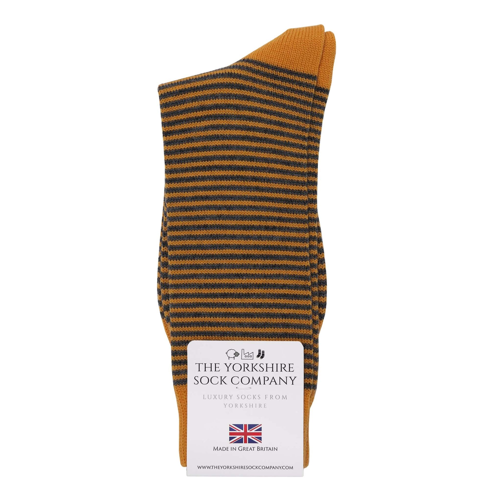 Harewood Fine Stripe Luxury Merino Everyday Socks - 6 Pair Bundle (£14 per pair)