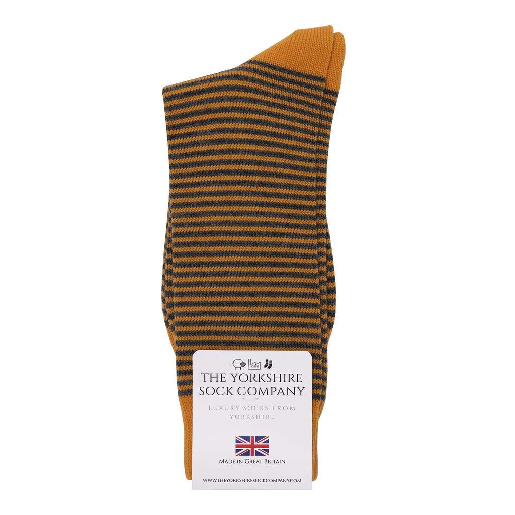Harewood Fine Stripe Luxury Merino Everyday Socks - 4 Pair Bundle (£14 per pair)