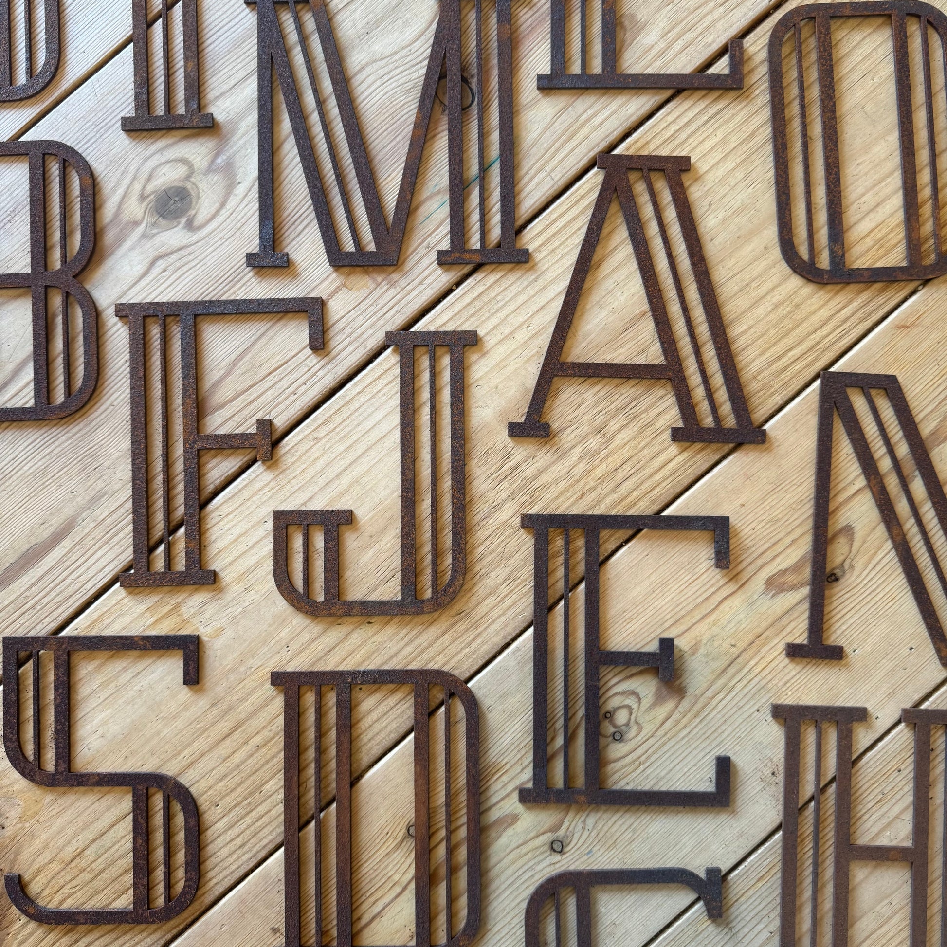 Rusty Metal 5" or 12" Art Deco Lettering A-Z 0-9