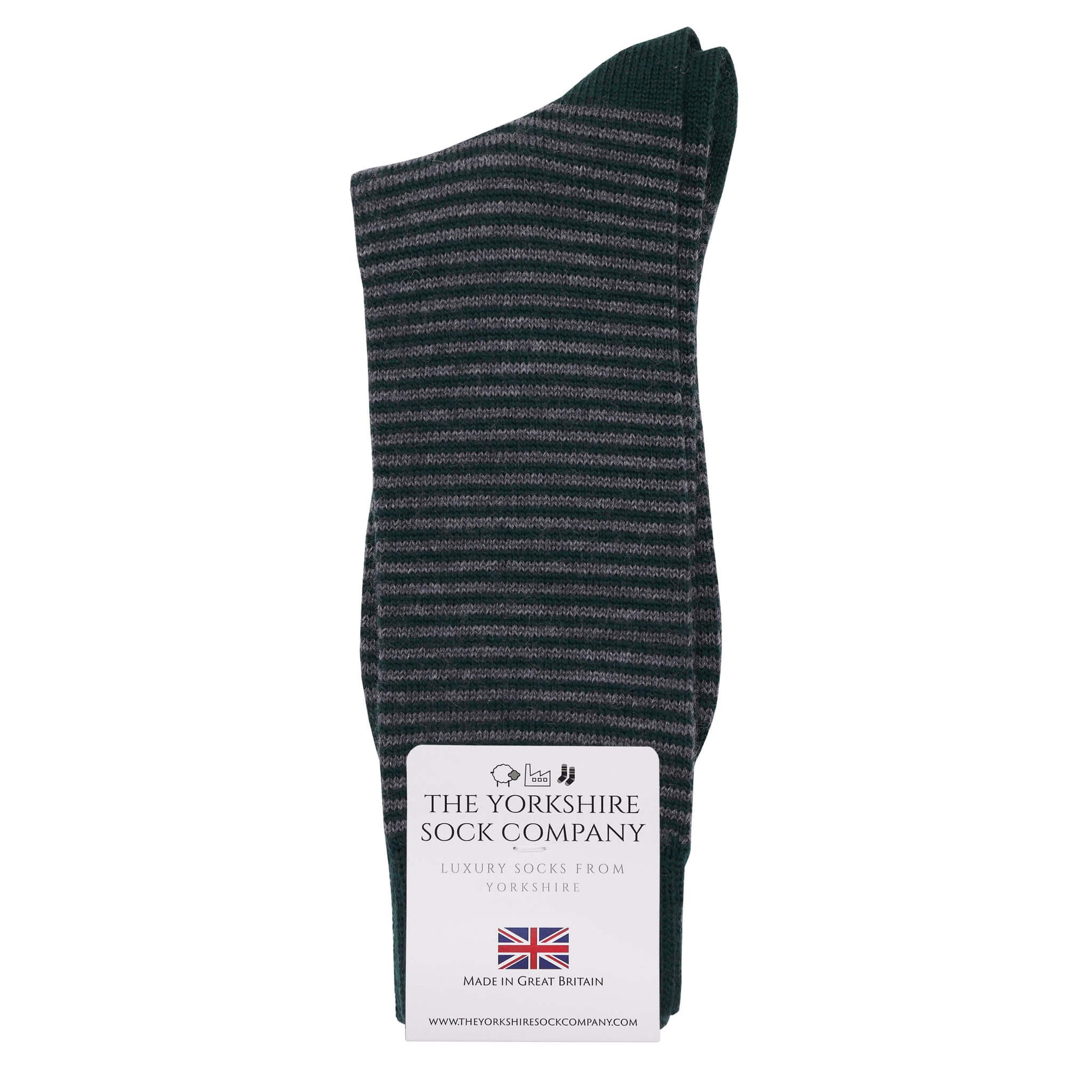 Harewood Fine Stripe Luxury Merino Everyday Socks - 6 Pair Bundle (£14 per pair)