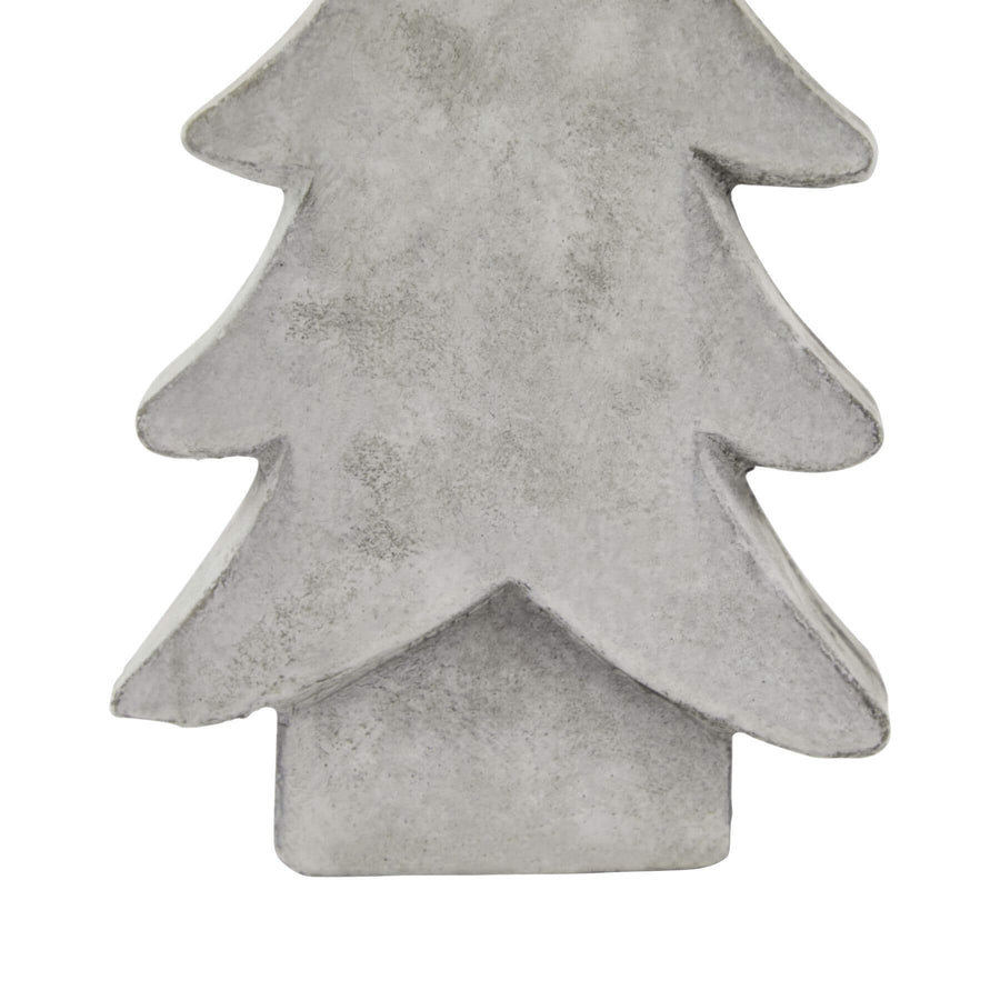 Medium ceramic Christmas tree with elegant white stone finish, 24 cm tall, for sophisticated holiday decor by Sostter at brixbailey.com
