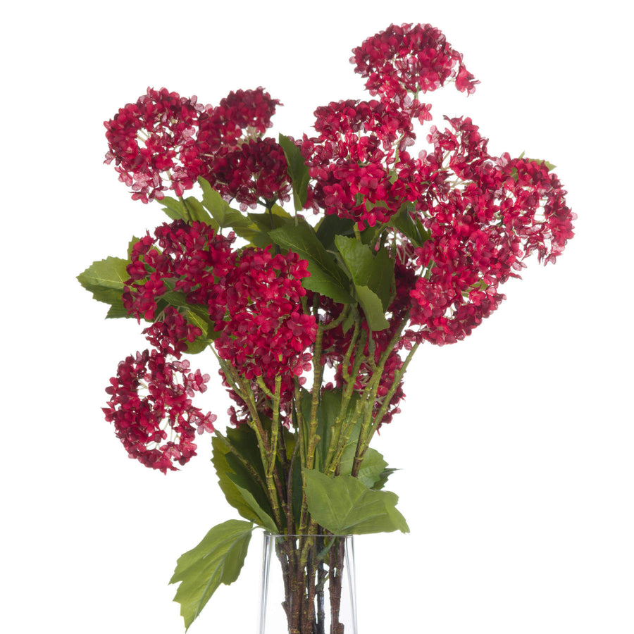 Lifelike artificial viburnum stem with deep crimson berries for autumn floral arrangements by Sostter at brixbailey.com