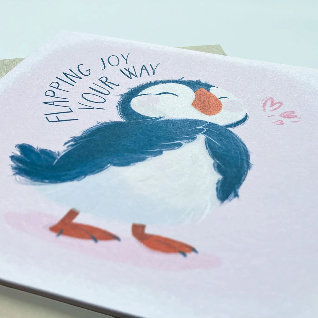 Baby Puffin Birthday Card