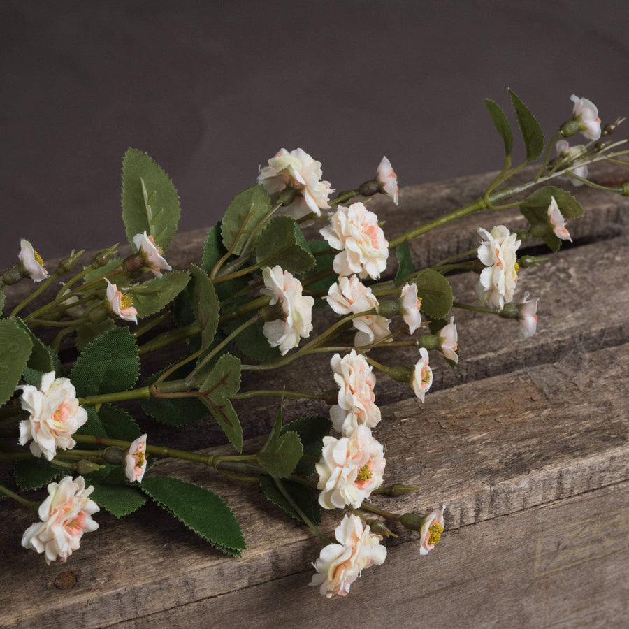Lifelike cream rose spray with realistic petals, perfect for floral arrangements, 74cm tall, soft neutral hue by Sostter at brixbailey.com