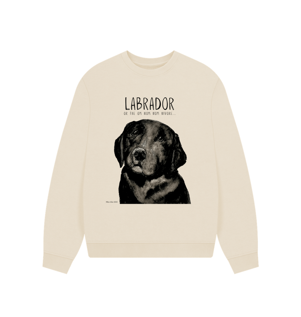 Will Sit for Snacks: The Black Labrador Oversized Sweatshirt