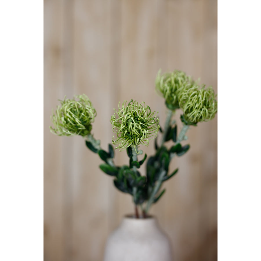 Introducing the captivating Pincushion Protea Spray - Faux Floral Masterpiece for Stunning Decor 61 cm by Hill Interiors at www.brixbailey.com