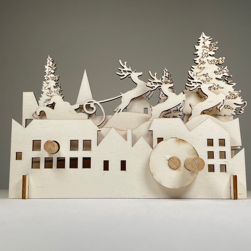 Mechanical Santa Sleigh Model - Flatpack Model Kit by Curious Rabbit ®