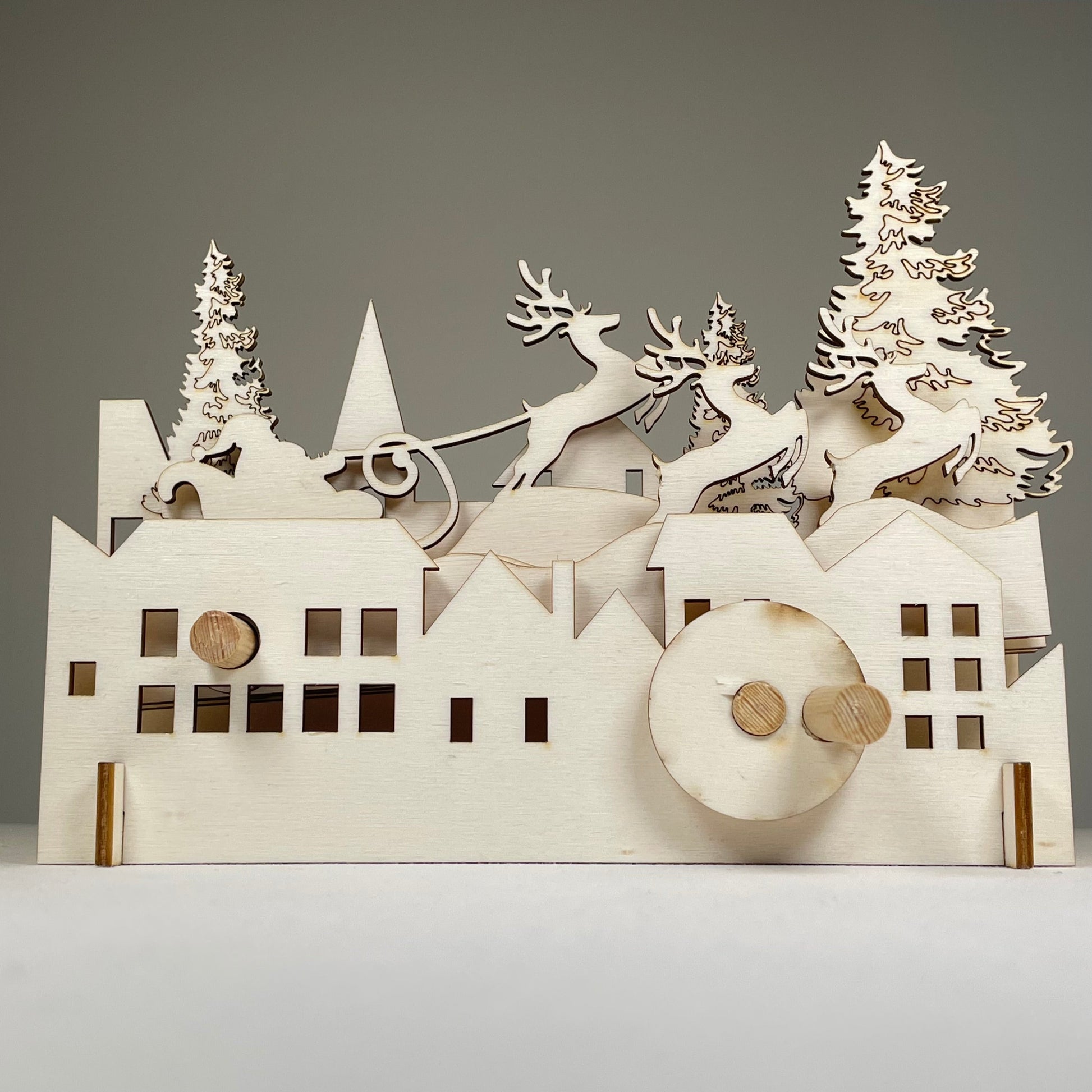 Mechanical Santa Sleigh Model - Flatpack Model Kit by Curious Rabbit ®