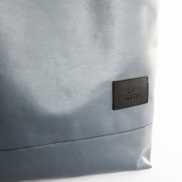 Stylish Grey Faux Leather Backpack – Lightweight & Versatile by Muni at www.brixbailey.com