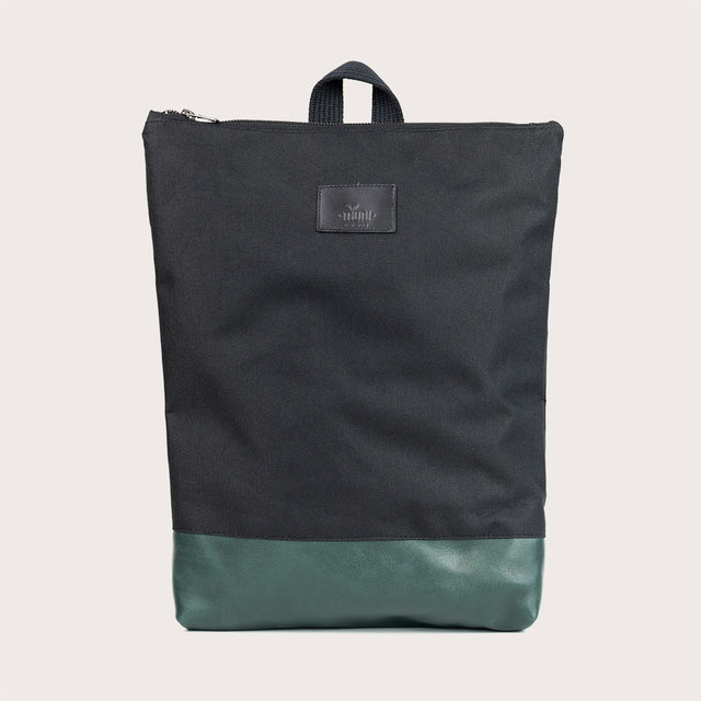 Black & Green Leather Backpack – Stylish & Weather-Resistant by Muni at www.brixbailey.com