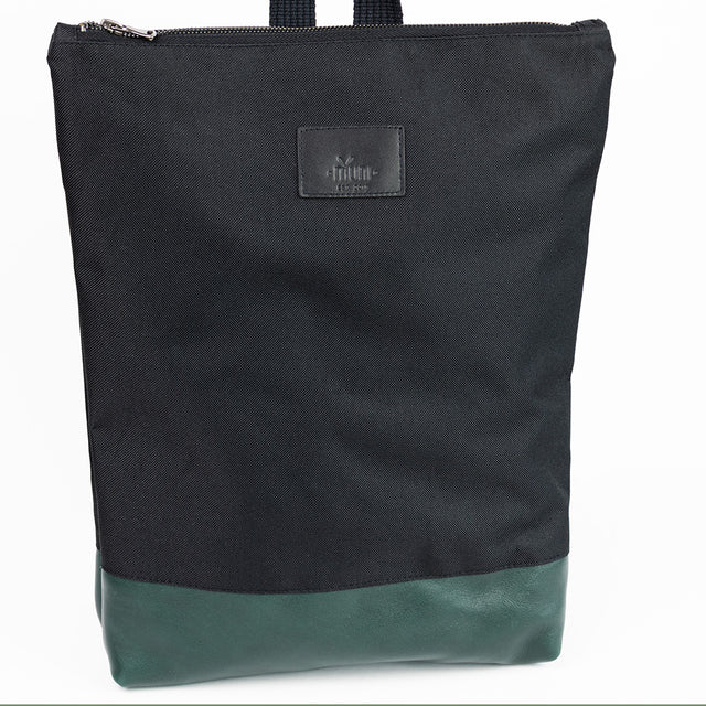 Black & Green Leather Backpack – Stylish & Weather-Resistant by Muni at www.brixbailey.com