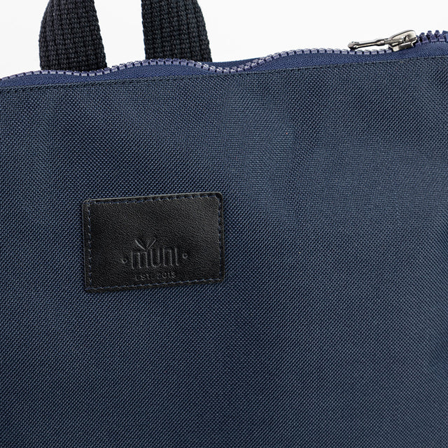 Waterproof Backpack with Blue Leather Bottom