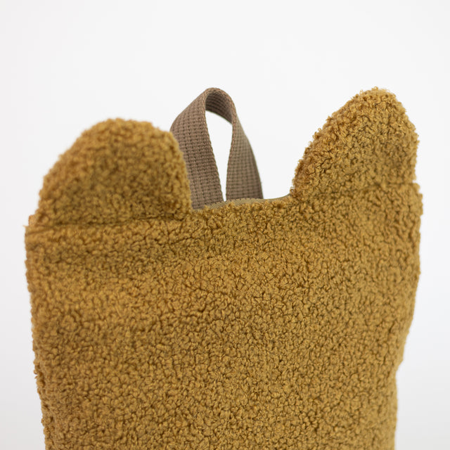 Beige Teddy Backpack – Eco-Friendly & Playful for Kids by Muni at www.brixbailey.com