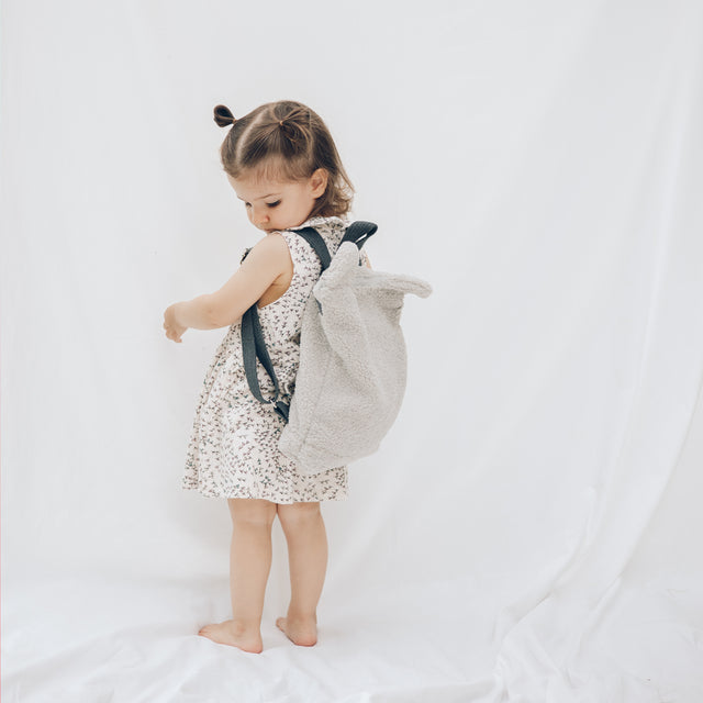 Beige Teddy Backpack for Kids – Eco-Friendly & Playful by Muni at www.brixbailey.com