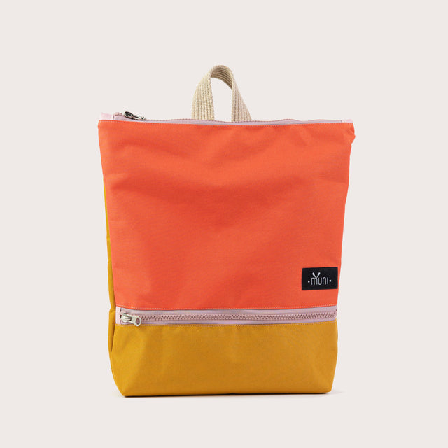 Orange+Yellow Waterproof Backpack – Stylish & Durable for Adventures by Muni at brixbailey.com