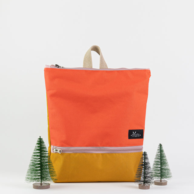 Orange+Yellow Waterproof Backpack – Adventure-Ready & Stylish by Muni at brixbailey.com