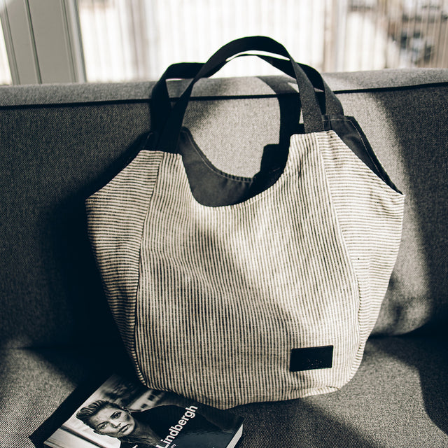 Striped Linen Tote Bag – Spacious & Stylish Summer Essential by Muni at www.brixbailey.com