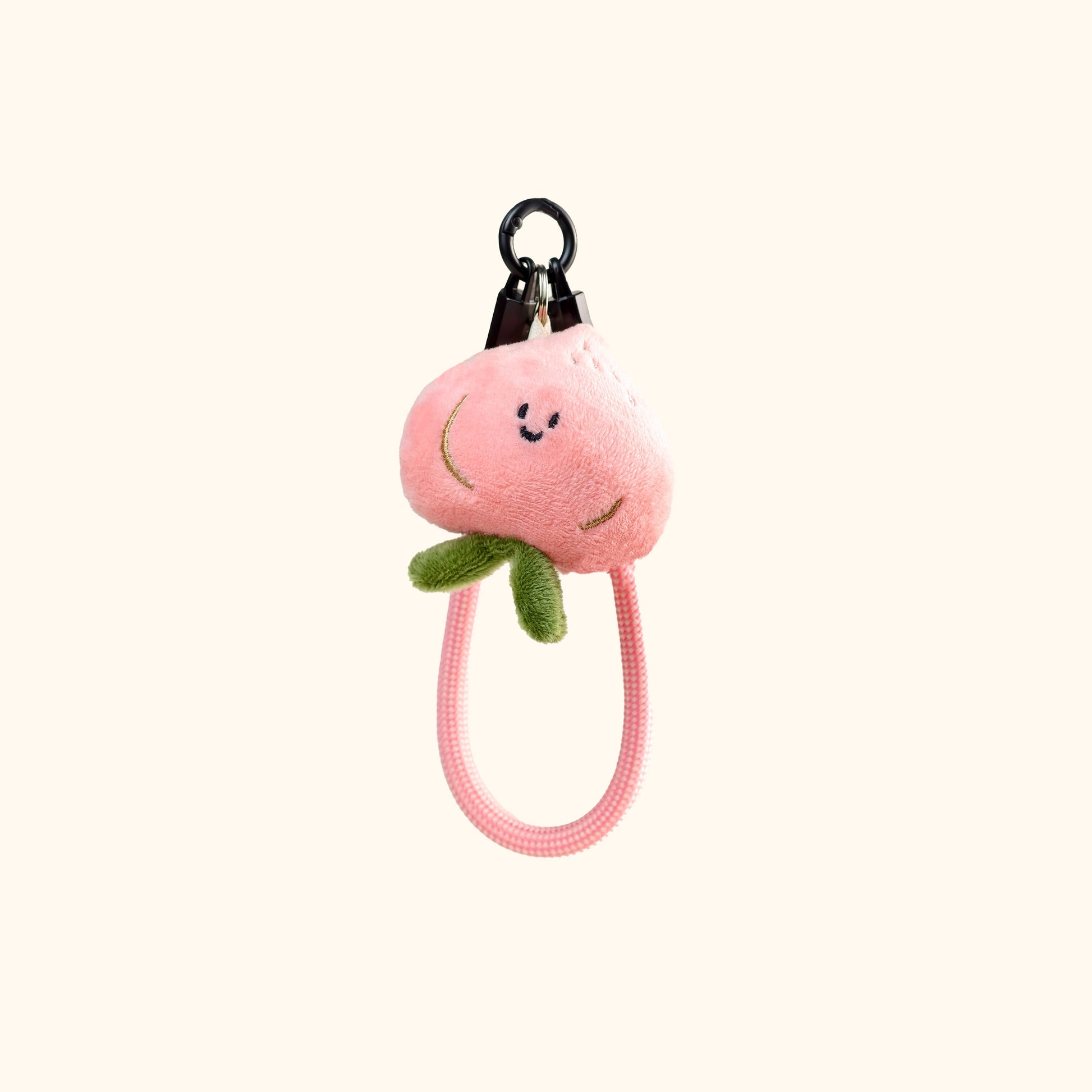 Mini Peach Plush Bag Charm in Pink