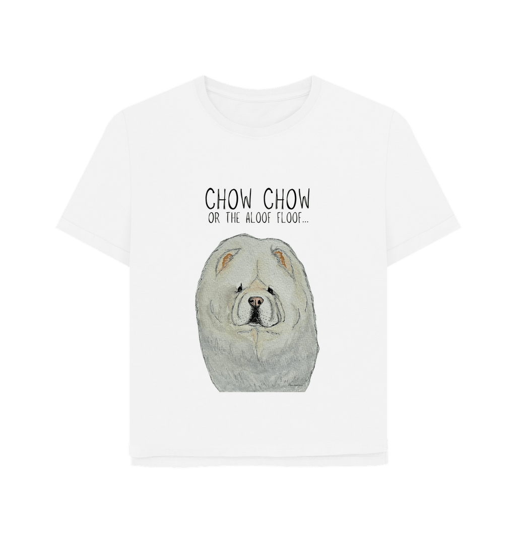 Embrace the Aloof Floof: Cream Chow Chow Women’s Relaxed Fit T-Shirt