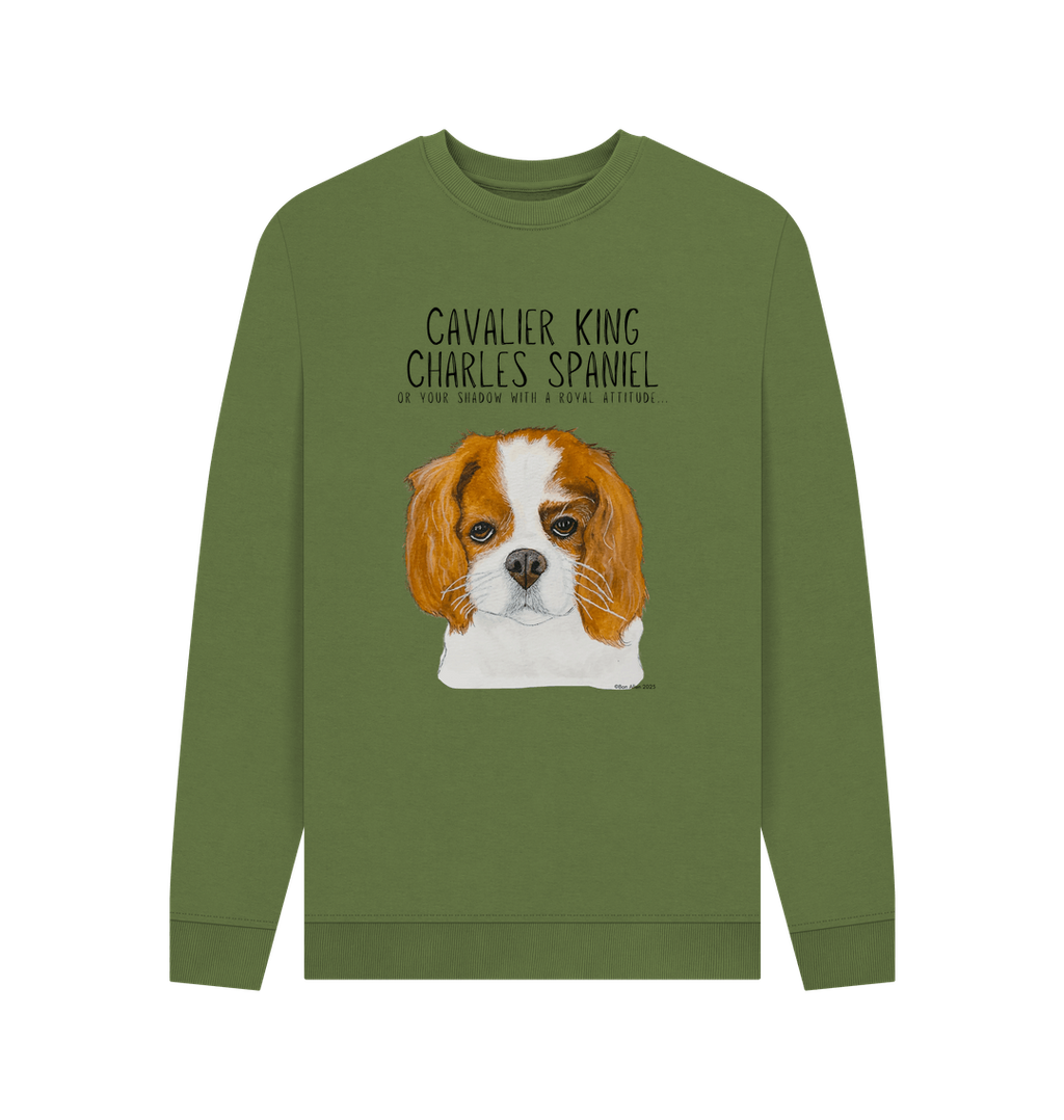 Shadow of a King: Eco-Luxe Men’s Sweatshirt with Cavalier Royal Flair