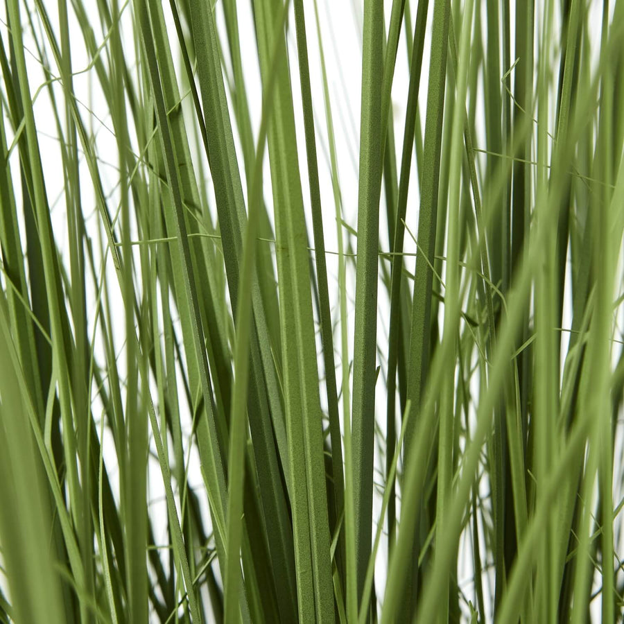 Large artificial onion grass plant in sleek black pot, 90cm tall with realistic green blades and natural-looking stems. by Sostter at brixbailey.com
