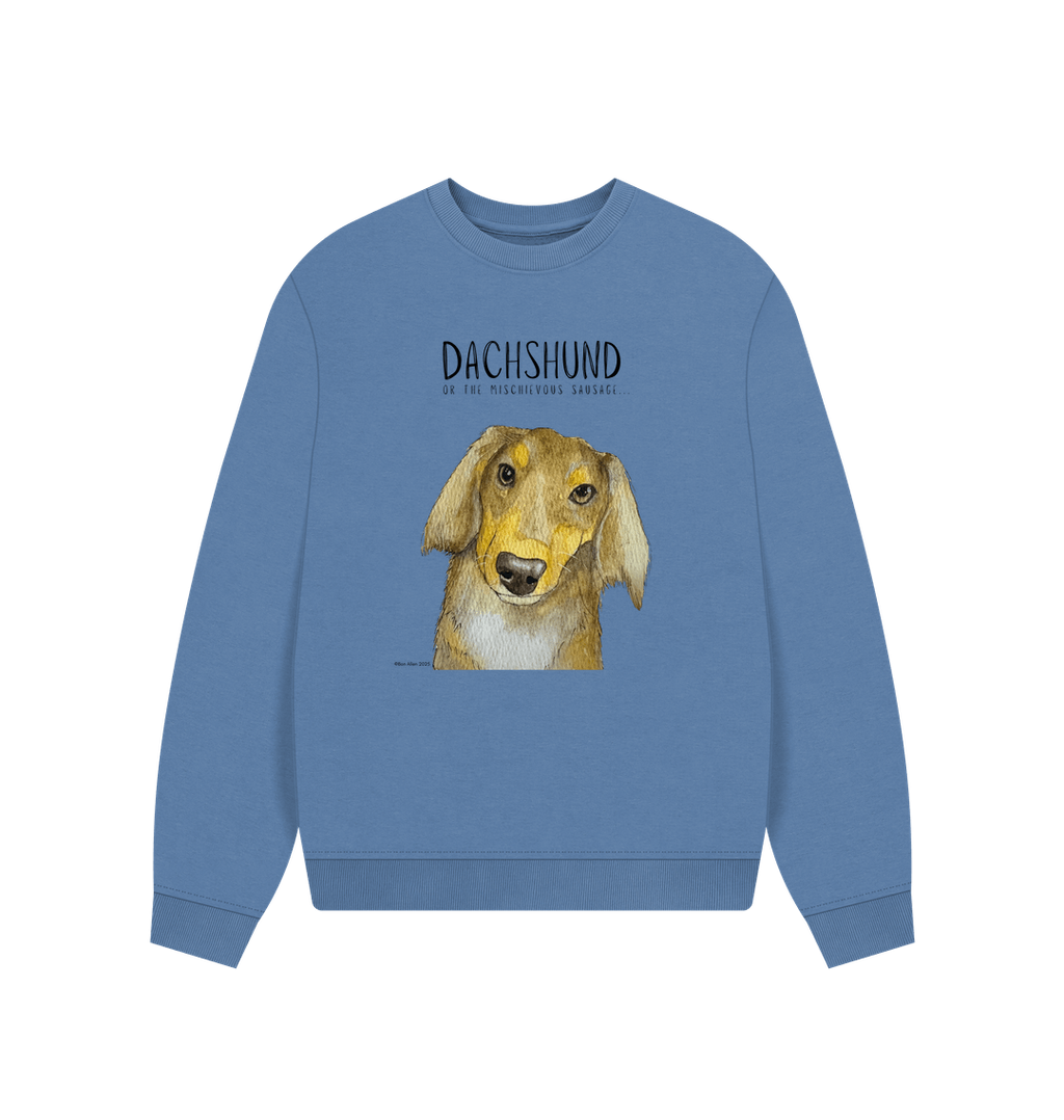Comfy, Cozy, & Cute: The Long Haired Dachshund Oversized Sweatshirt"