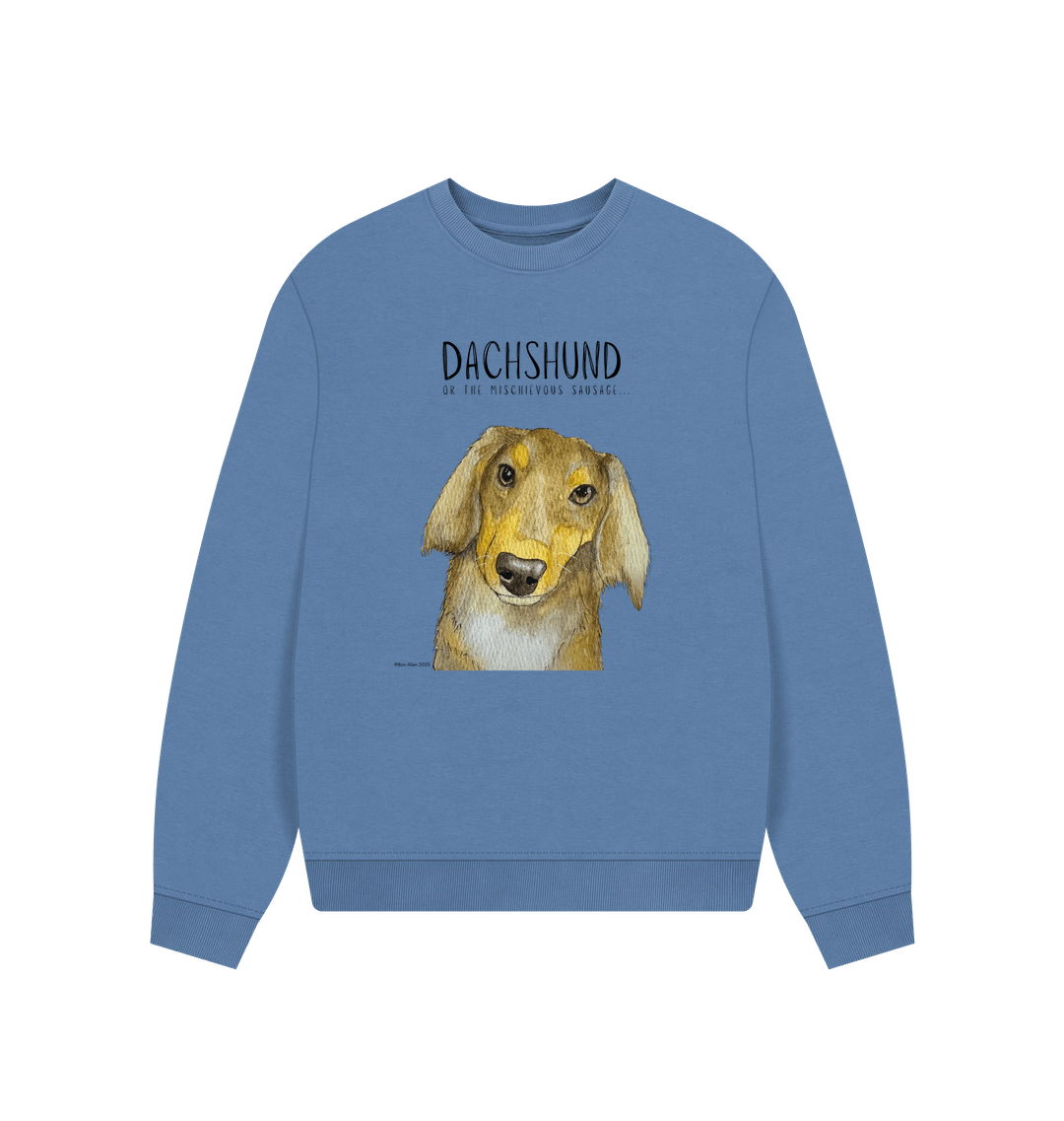 Comfy, Cozy, & Cute: The Long Haired Dachshund Oversized Sweatshirt"