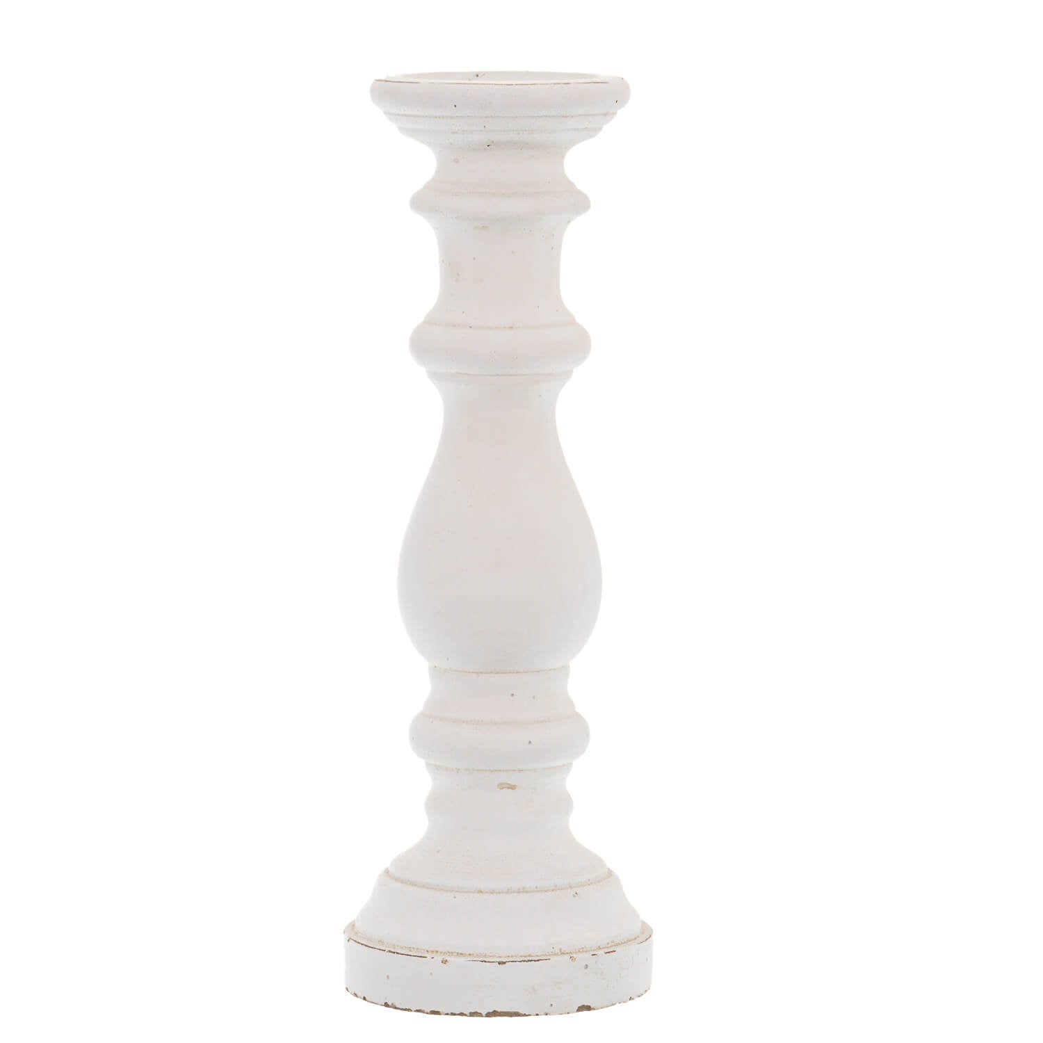 Minimalist white ceramic column decor, 45cm tall, with clean architectural lines and matte finish for modern interiors by Sostter at brixbailey.com