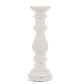 Minimalist white ceramic column decor, 45cm tall, with clean architectural lines and matte finish for modern interiors by Sostter at brixbailey.com