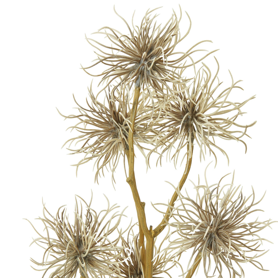 Brown xanthium spray faux floral with wispy blooms, 81cm tall, rich brown tones for farmhouse or modern decor by Sostter at brixbailey.com