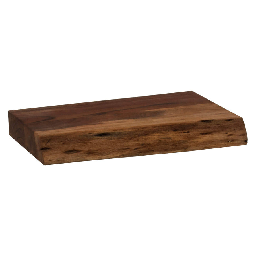 Handcrafted acacia wood chopping board with natural live edge, showcasing unique grain patterns and rustic kitchen charm. by Sostter at brixbailey.com