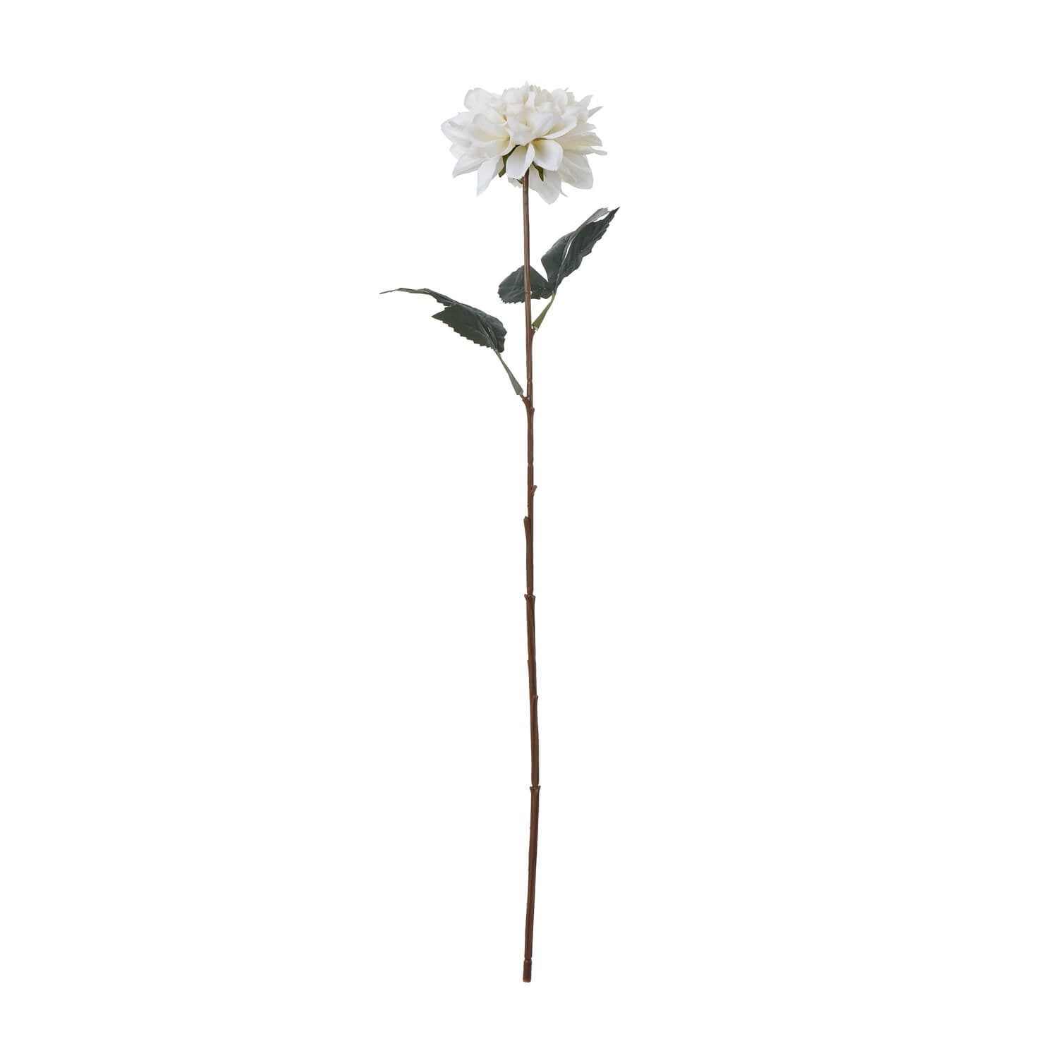 Tall white artificial dahlia flower with realistic petals and green foliage, 83cm, perfect for home decor by Sostter at brixbailey.com