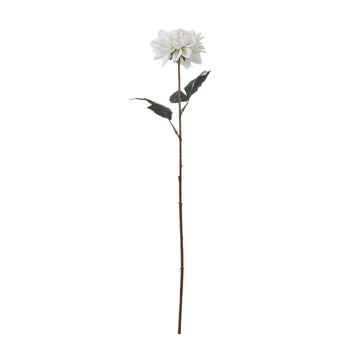Tall white artificial dahlia flower with realistic petals and green foliage, 83cm, perfect for home decor by Sostter at brixbailey.com