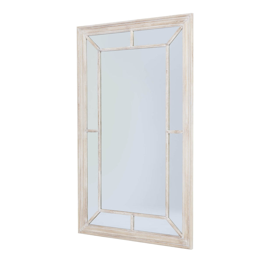 Handcrafted distressed wood window pane mirror, 150cm height, rustic brown frame with multi-panel design for modern decor. by Sostter at brixbailey.com