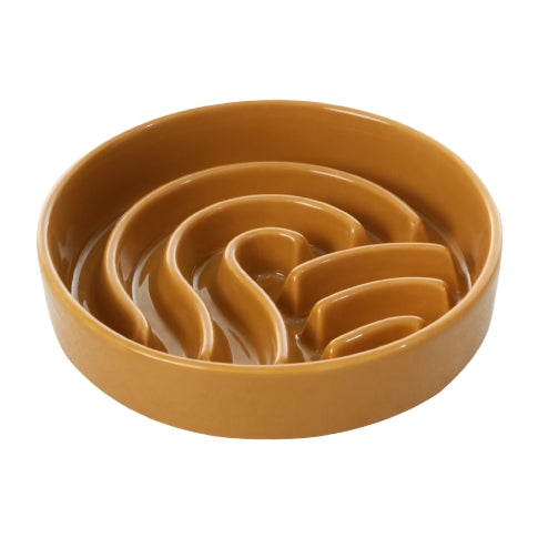 Wave Slow Feeder Dog Bowl in Pink, Beige or Orange