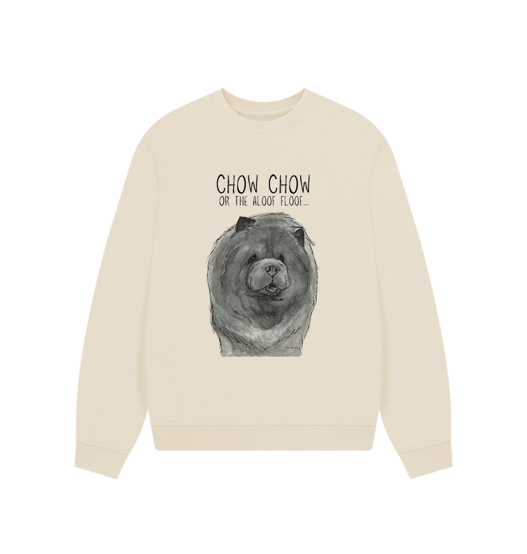 Stay Cozy in the Blue Chow Chow Women’s Oversized Sweatshirt – Featuring The Aloof Floof!