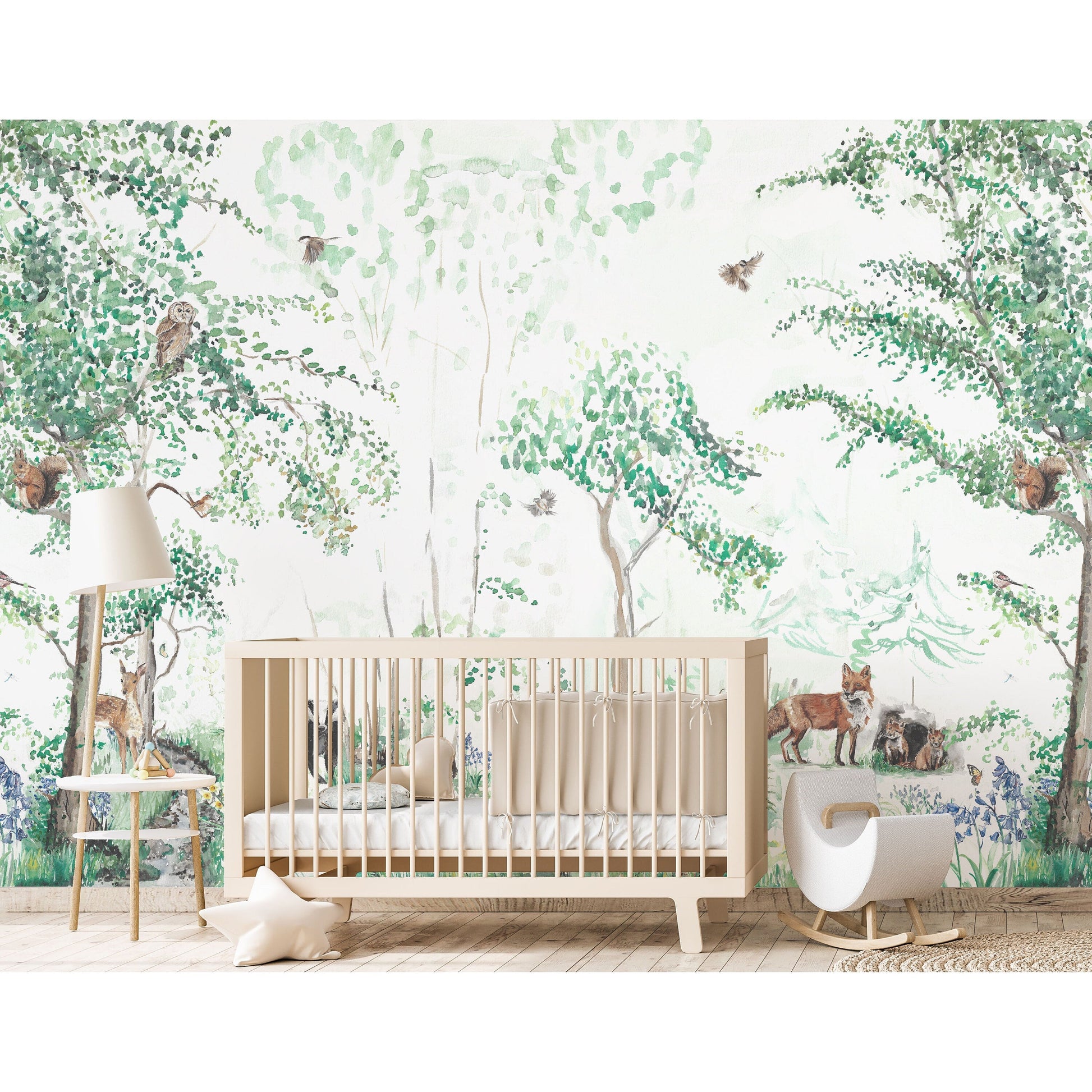 Woodland Animals Children's Mural Wallpaper