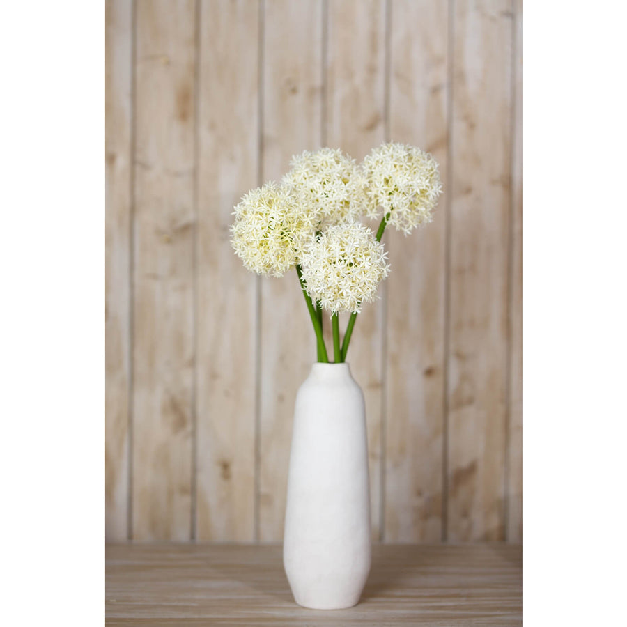 Lifelike cream allium stem, 80cm tall, with slender green stem for farmhouse or minimalist decor  by Sostter at brixbailey.com