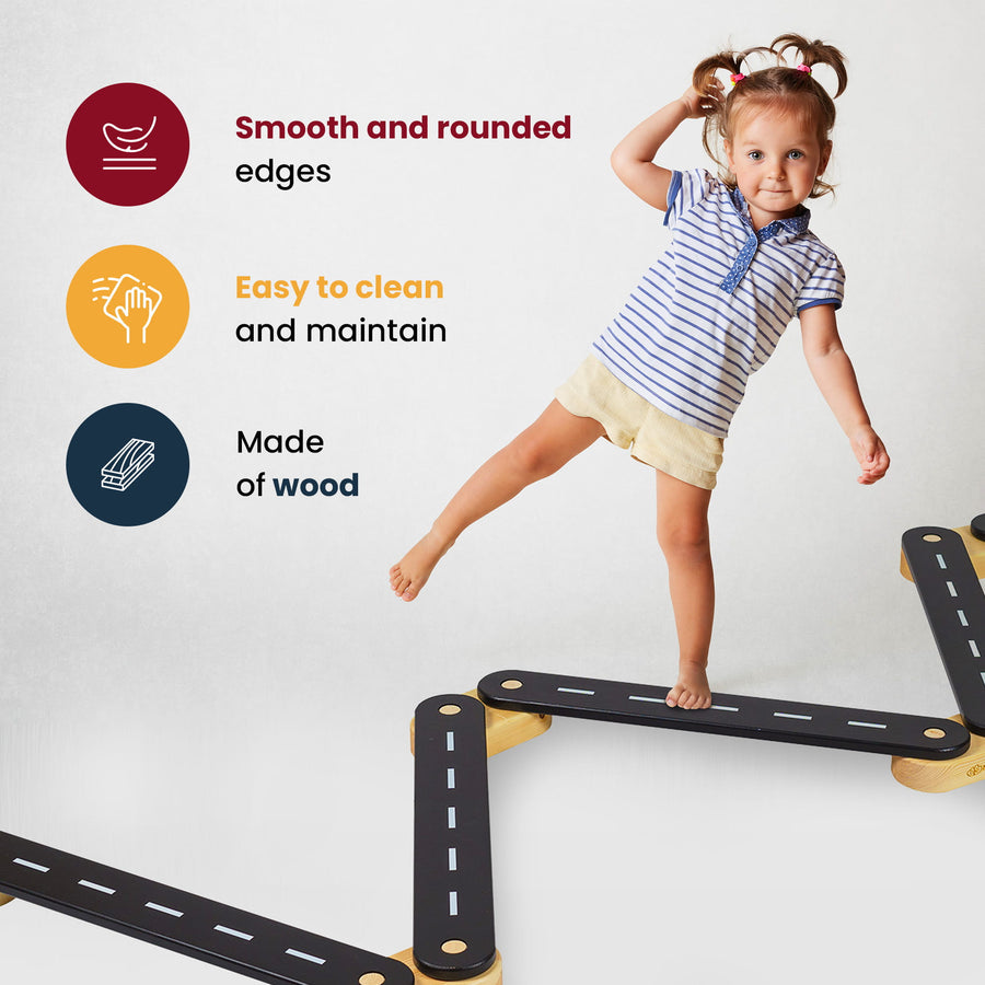 Wooden Balance Beam - 6 Elements