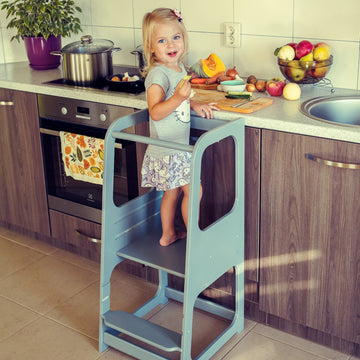 Montessori Helper Tower Step Stool for Kids – Safe & Adjustable by Montessori House Bed at www.brixbailey.com