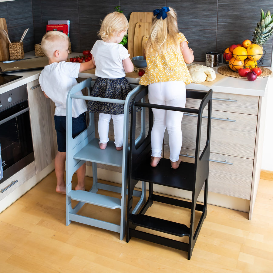 Montessori Helper Tower Step Stool – Safe & Adjustable for Kids by Montessori House Bed at www.brixbailey.com